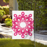 Pink Breast Cancer Ribbon Flower Print House Flag