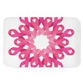 Pink Breast Cancer Ribbon Flower Print Indoor Door Mat