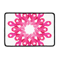 Pink Breast Cancer Ribbon Flower Print Kitchen Mat