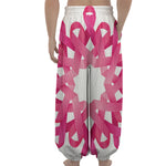 Pink Breast Cancer Ribbon Flower Print Lantern Pants