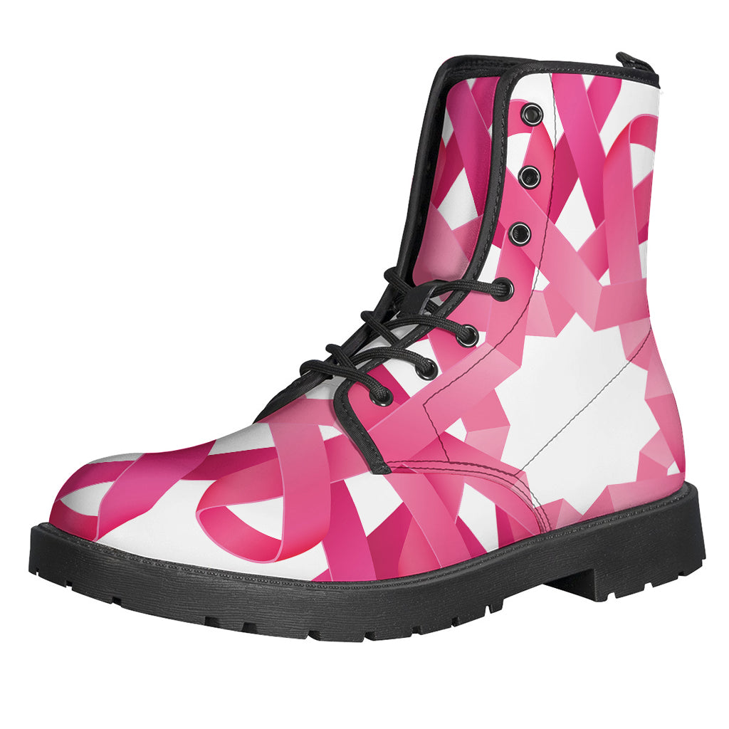 Pink Breast Cancer Ribbon Flower Print Backpack