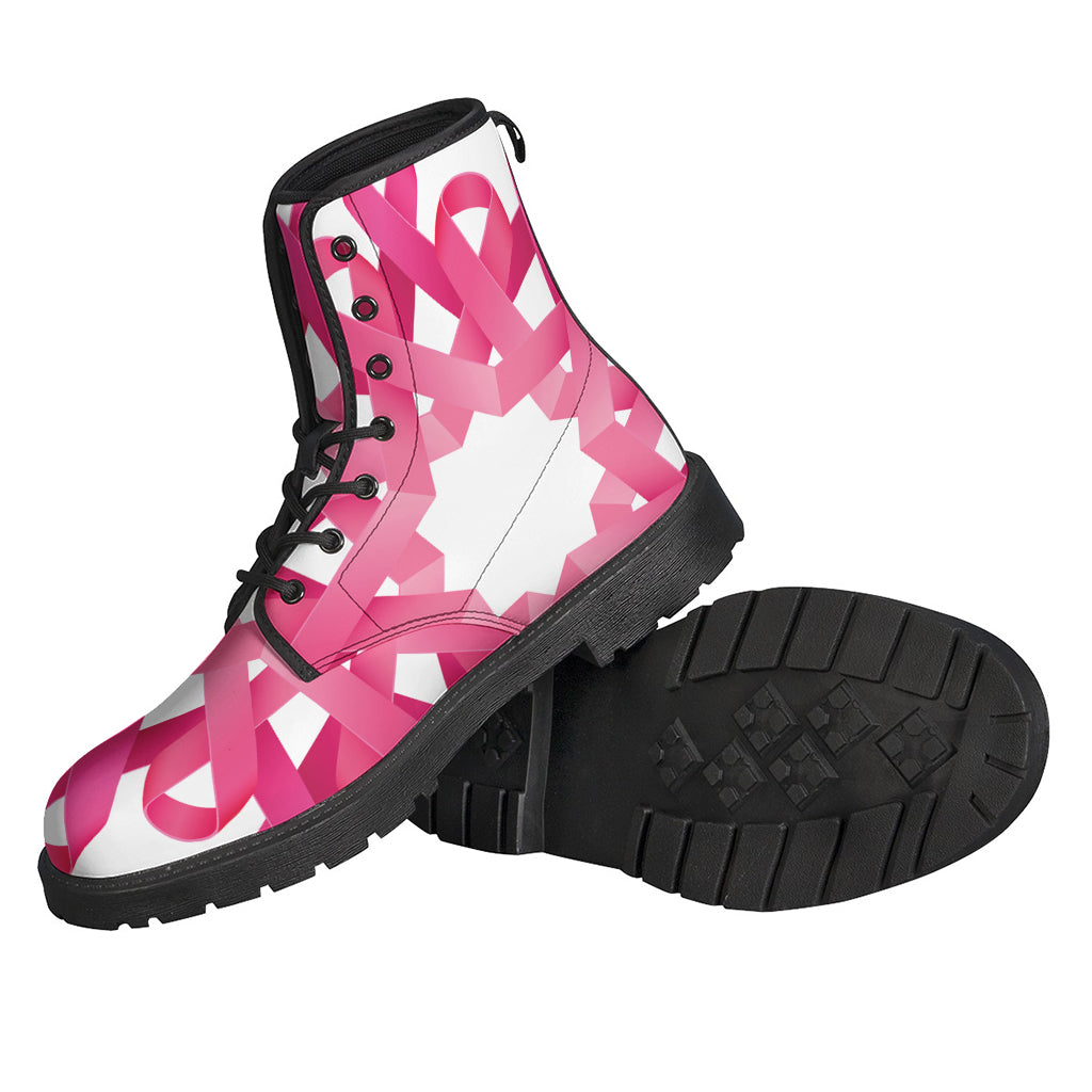 Pink Breast Cancer Ribbon Flower Print Backpack