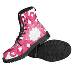 Pink Breast Cancer Ribbon Flower Print Backpack