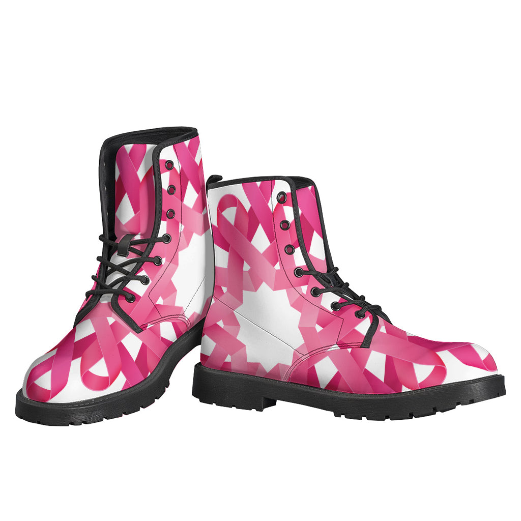 Pink Breast Cancer Ribbon Flower Print Backpack