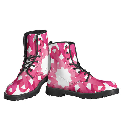 Pink Breast Cancer Ribbon Flower Print Backpack