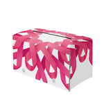 Pink Breast Cancer Ribbon Flower Print Leather Tissue Box Cover