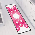 Pink Breast Cancer Ribbon Flower Print Long Kitchen Mat