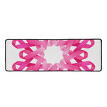 Pink Breast Cancer Ribbon Flower Print Long Kitchen Mat