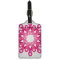 Pink Breast Cancer Ribbon Flower Print Luggage Tag