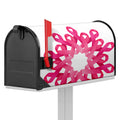 Pink Breast Cancer Ribbon Flower Print Mailbox Cover