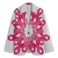 Pink Breast Cancer Ribbon Flower Print Men's Blazer