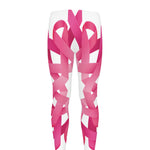 Pink Breast Cancer Ribbon Flower Print Men's leggings