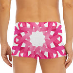 Pink Breast Cancer Ribbon Flower Print Men's Short Boxer Briefs