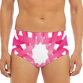 Pink Breast Cancer Ribbon Flower Print Men's Triangle Swim Briefs