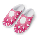 Pink Breast Cancer Ribbon Flower Print Mesh Casual Shoes