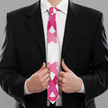 Pink Breast Cancer Ribbon Flower Print Necktie