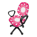 Pink Breast Cancer Ribbon Flower Print Office Chair Cover