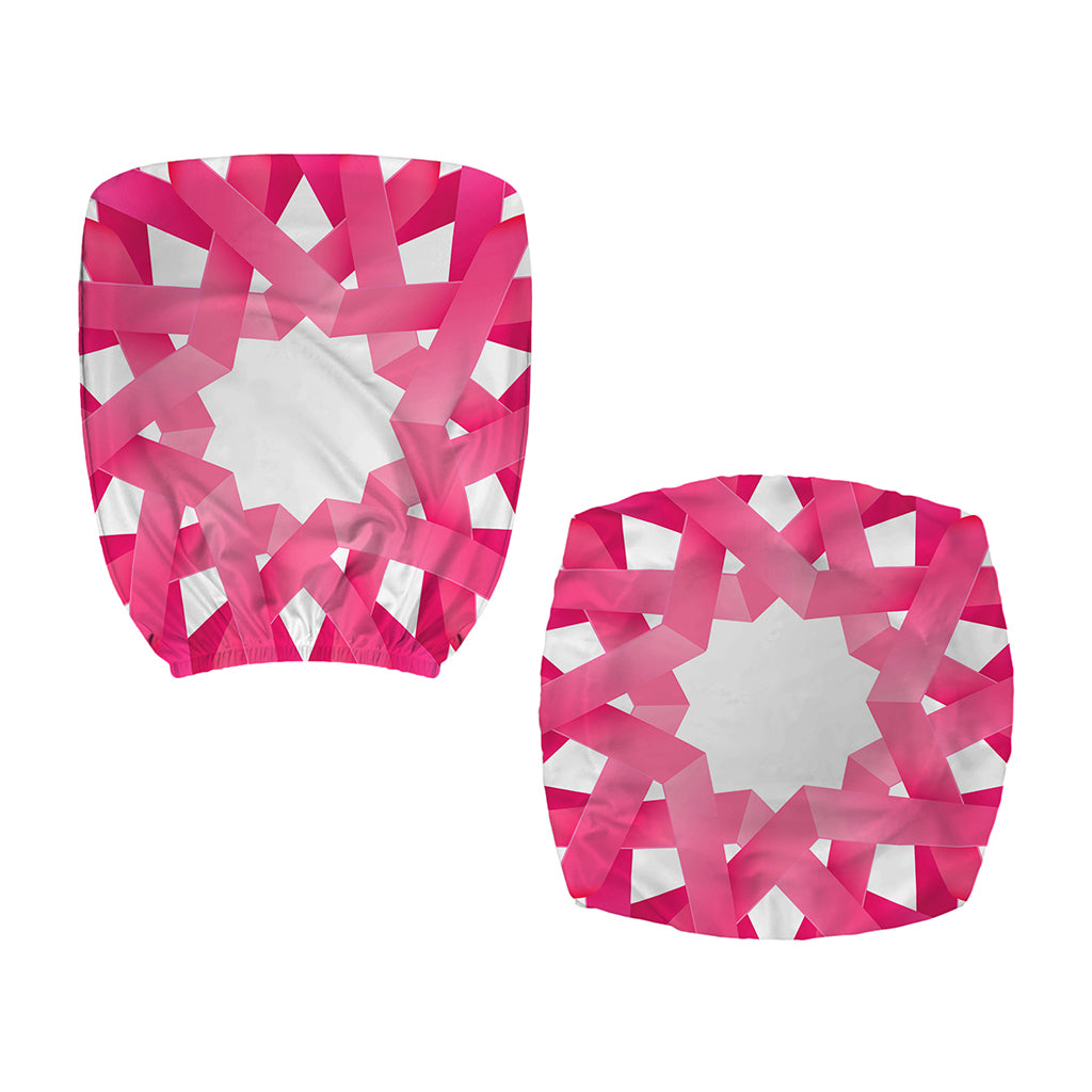 Pink Breast Cancer Ribbon Flower Print Office Chair Cover