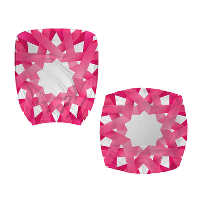 Pink Breast Cancer Ribbon Flower Print Office Chair Cover