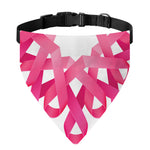 Pink Breast Cancer Ribbon Flower Print Over The Collar Dog Bandana