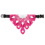 Pink Breast Cancer Ribbon Flower Print Over The Collar Dog Bandana