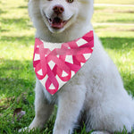 Pink Breast Cancer Ribbon Flower Print Over The Collar Dog Bandana