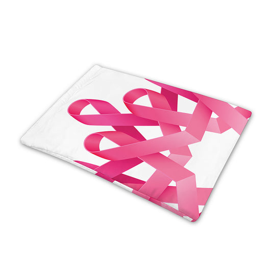 Pink Breast Cancer Ribbon Flower Print Pet Cooling Mat Cover