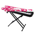 Pink Breast Cancer Ribbon Flower Print Piano Keyboard Cover