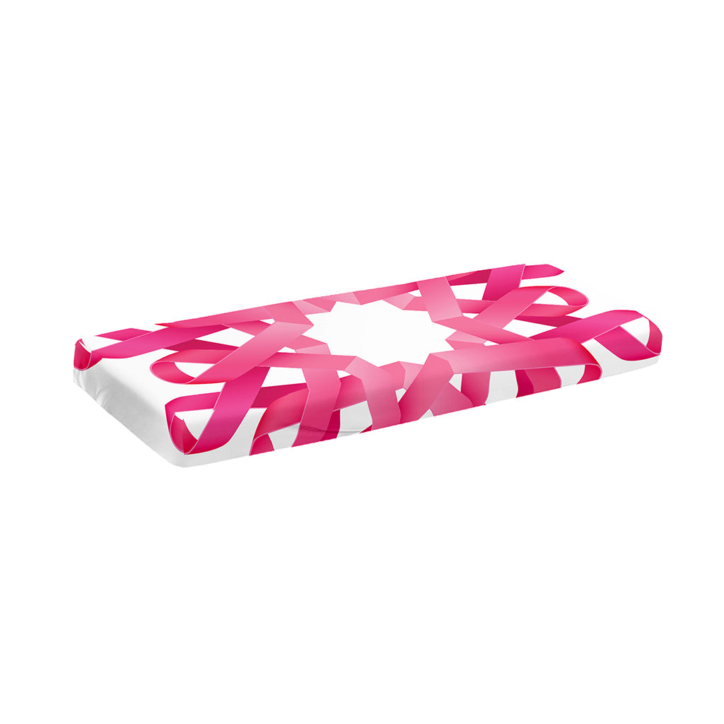 Pink Breast Cancer Ribbon Flower Print Piano Keyboard Cover