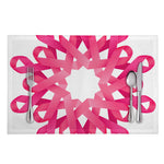 Pink Breast Cancer Ribbon Flower Print Placemat