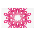 Pink Breast Cancer Ribbon Flower Print Polyester Doormat