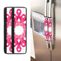Pink Breast Cancer Ribbon Flower Print Refrigerator Handle Covers