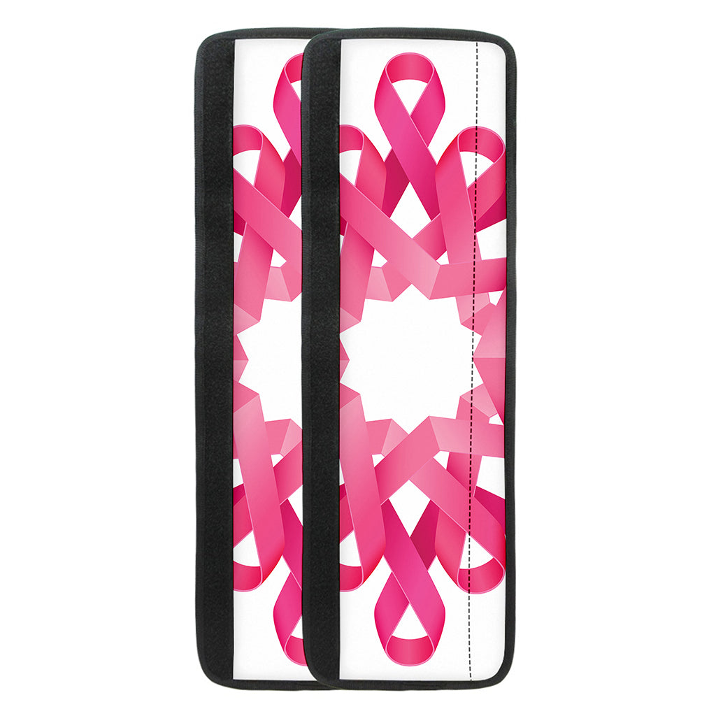 Pink Breast Cancer Ribbon Flower Print Refrigerator Handle Covers