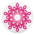 Pink Breast Cancer Ribbon Flower Print Round Blanket