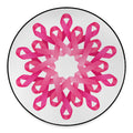 Pink Breast Cancer Ribbon Flower Print Round Floor Mat