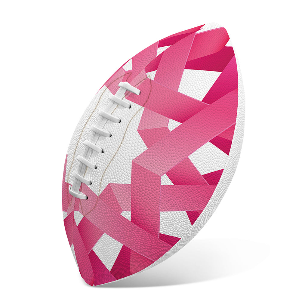 Pink Breast Cancer Ribbon Flower Print Rugby Ball