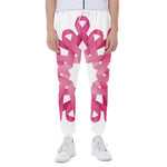 Pink Breast Cancer Ribbon Flower Print Scuba Joggers