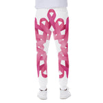 Pink Breast Cancer Ribbon Flower Print Scuba Joggers
