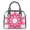 Pink Breast Cancer Ribbon Flower Print Shoulder Handbag