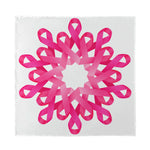 Pink Breast Cancer Ribbon Flower Print Silk Bandana