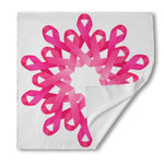 Pink Breast Cancer Ribbon Flower Print Silk Bandana