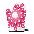 Pink Breast Cancer Ribbon Flower Print Single Oven Mitt