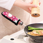 Pink Breast Cancer Ribbon Flower Print Skillet Handle Cover