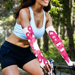 Pink Breast Cancer Ribbon Flower Print Sun Protection Arm Sleeves