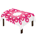 Pink Breast Cancer Ribbon Flower Print Tablecloth