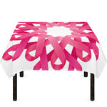 Pink Breast Cancer Ribbon Flower Print Tablecloth