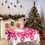 Pink Breast Cancer Ribbon Flower Print Tablecloth