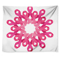 Pink Breast Cancer Ribbon Flower Print Tapestry