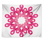 Pink Breast Cancer Ribbon Flower Print Tapestry