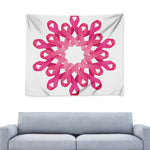 Pink Breast Cancer Ribbon Flower Print Tapestry
